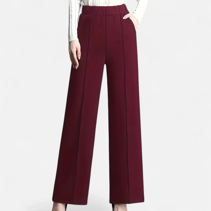 Irene | Women's High Waist Wide Leg Trouser with Elasticated