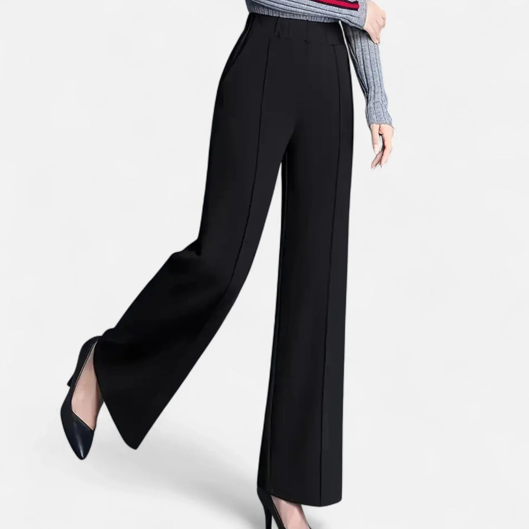 Irene | Women's High Waist Wide Leg Trouser with Elasticated