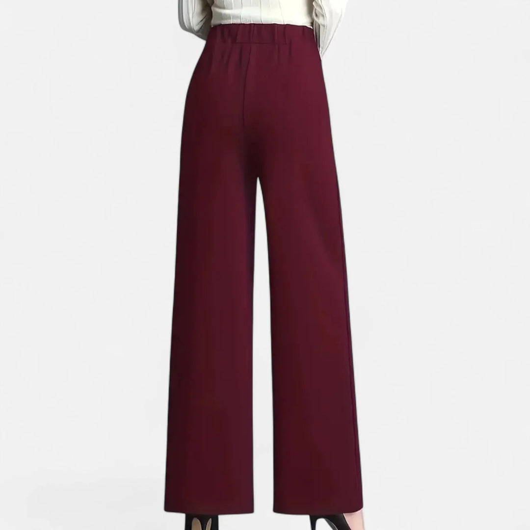Irene | Women's High Waist Wide Leg Trouser with Elasticated