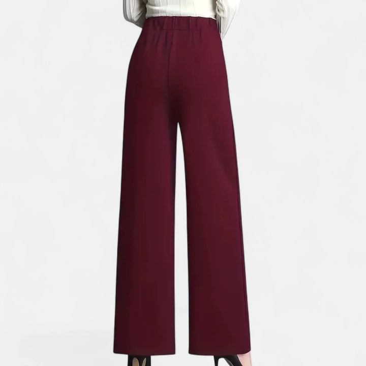 Irene | Women's High Waist Wide Leg Trouser with Elasticated