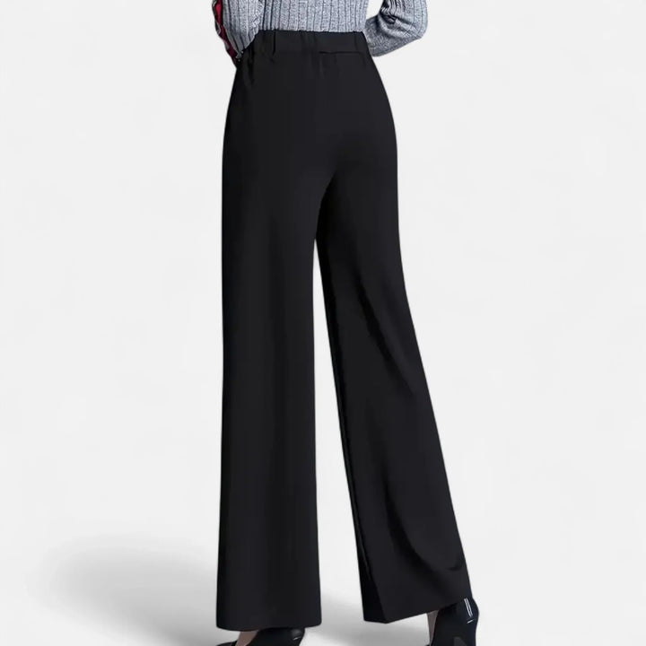 Irene | Women's High Waist Wide Leg Trouser with Elasticated