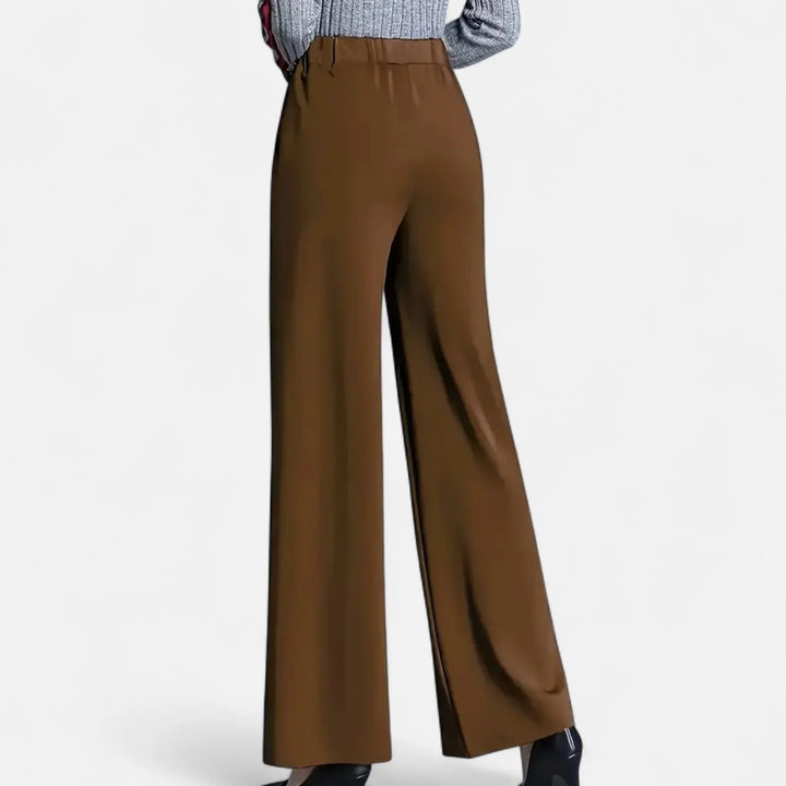 Irene | Women's High Waist Wide Leg Trouser with Elasticated