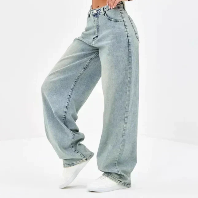Jasmine | Women's Light Blue Wide Leg Baggy Jeans