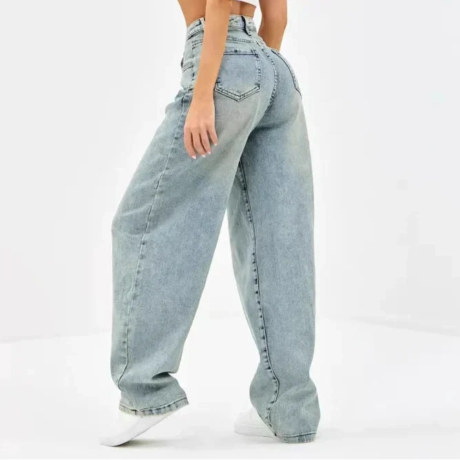 Jasmine | Women's Light Blue Wide Leg Baggy Jeans