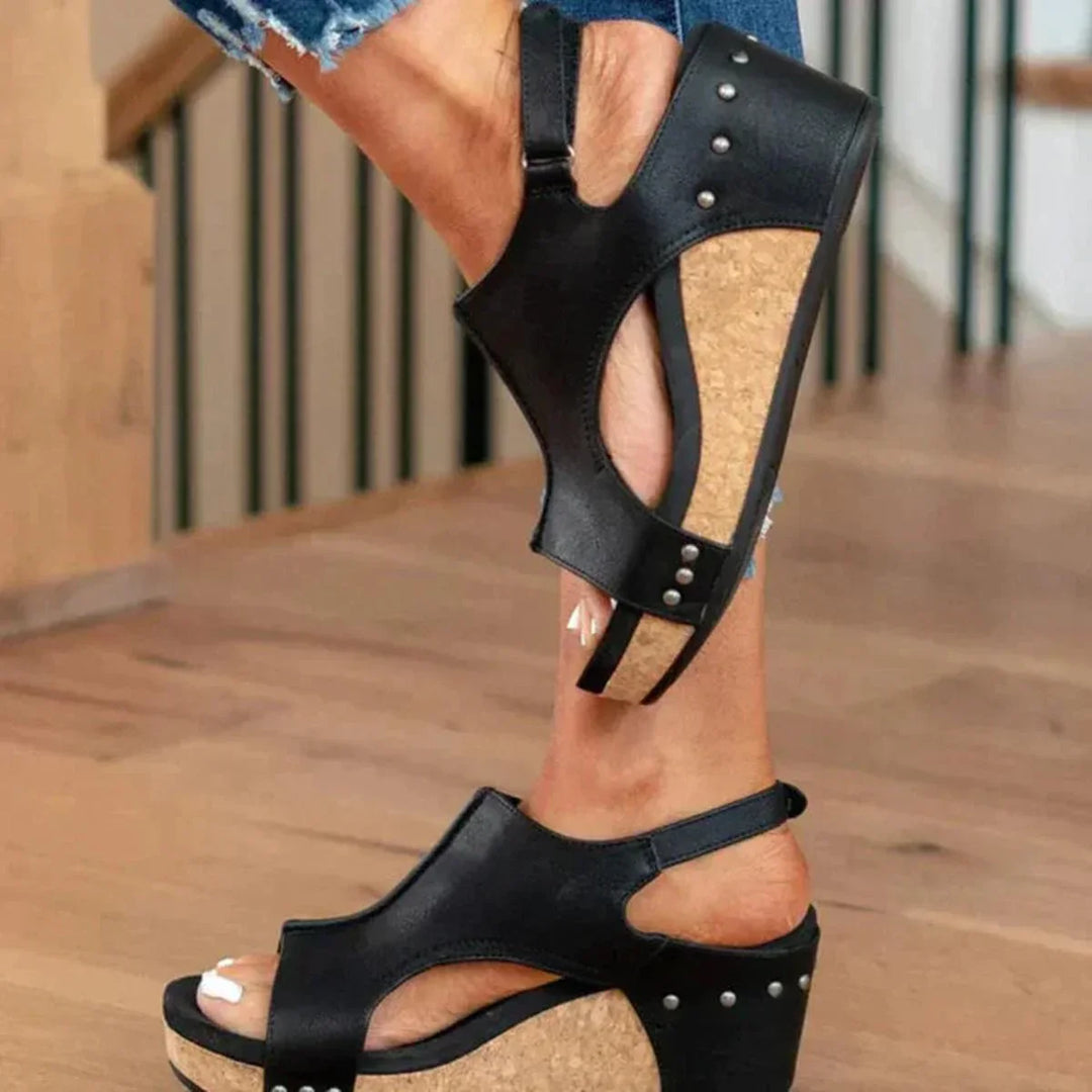 Jean | Women's Open Toe Wedge Heels Sandals with Slingback Strap