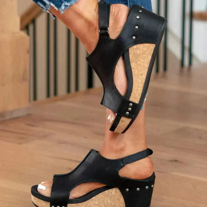 Jean | Women's Open Toe Wedge Heels Sandals with Slingback Strap