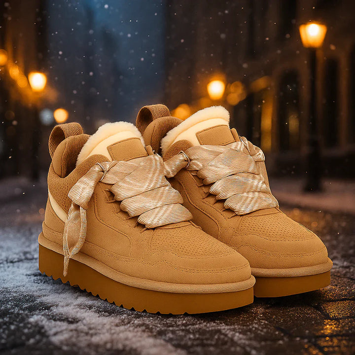 Joanne | Women's Winterised Trainers with Lug Sole and Faux Fur Lining