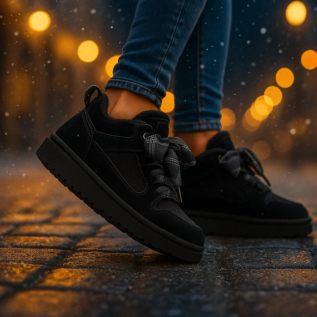 Joanne | Women's Winterised Trainers with Lug Sole and Faux Fur Lining