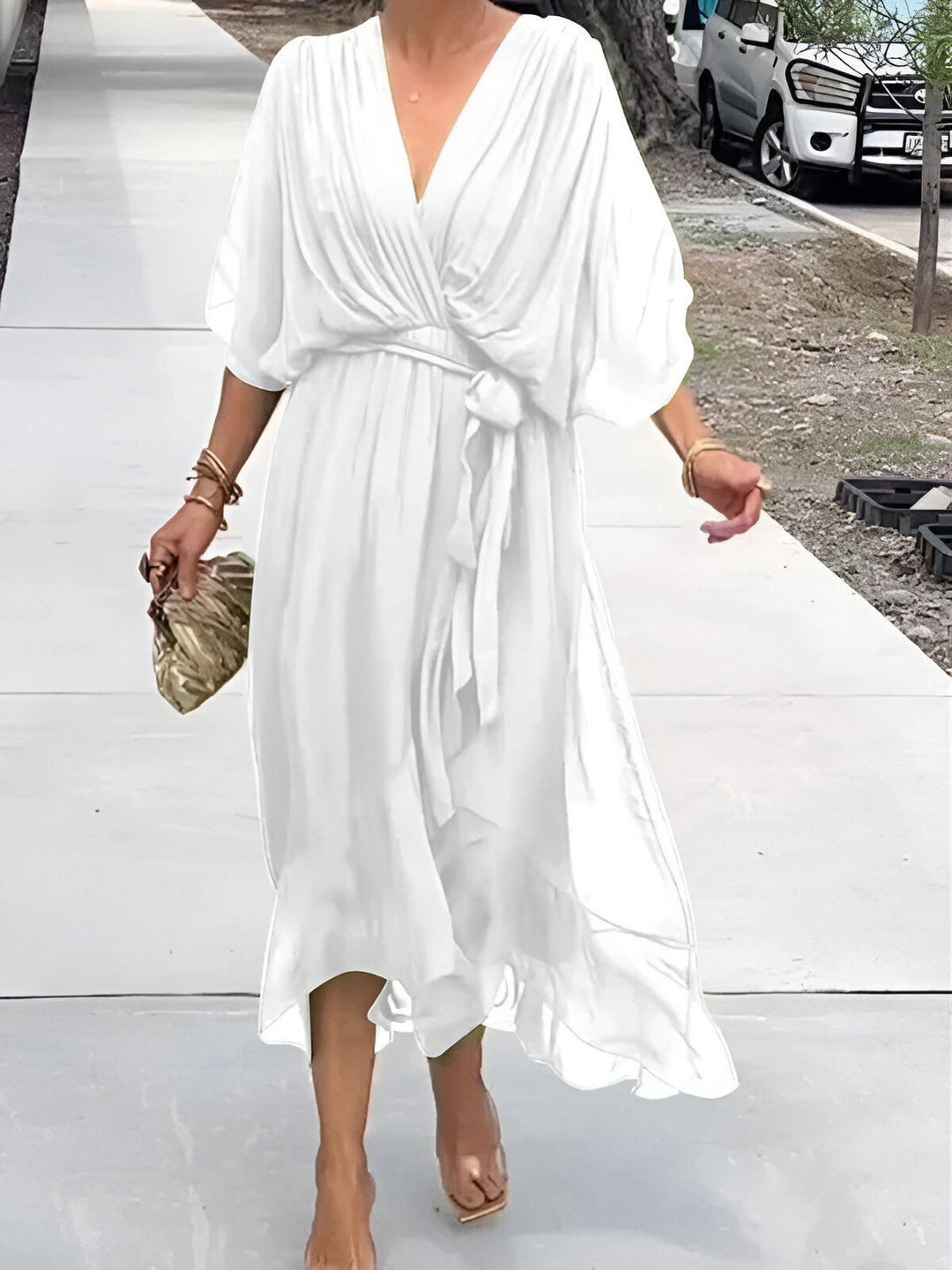 Claire™ | Tie-Waist Midi Dress