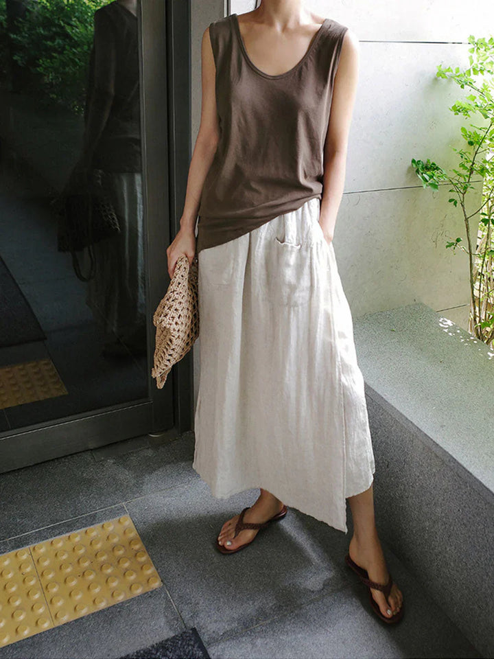 Lavinia | Women's Wide Leg Trouser with Elasticated Waist and Side Pockets