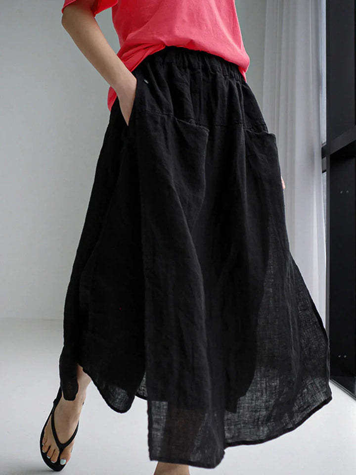 Lavinia | Women's Wide Leg Trouser with Elasticated Waist and Side Pockets