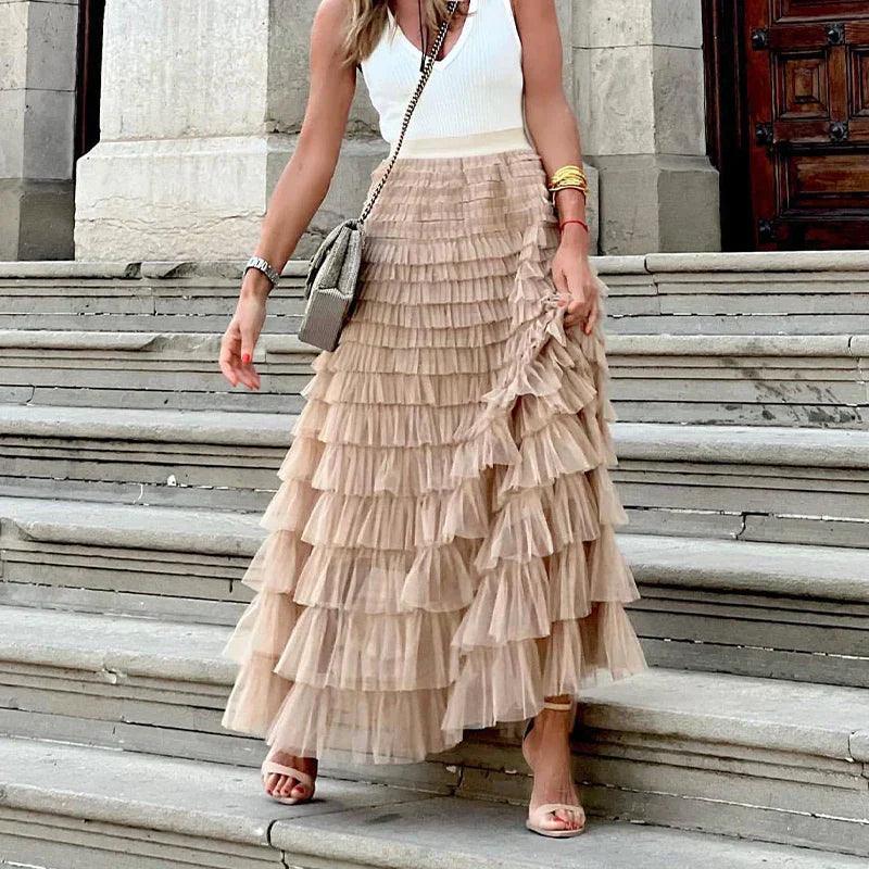 Leanne | Women's Tiered Ruffle Skirt
