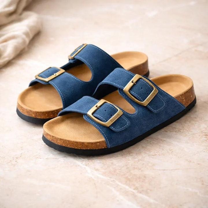 Lottie | Women's Adjustable Buckle Flat Sandals with Comfort Footbed