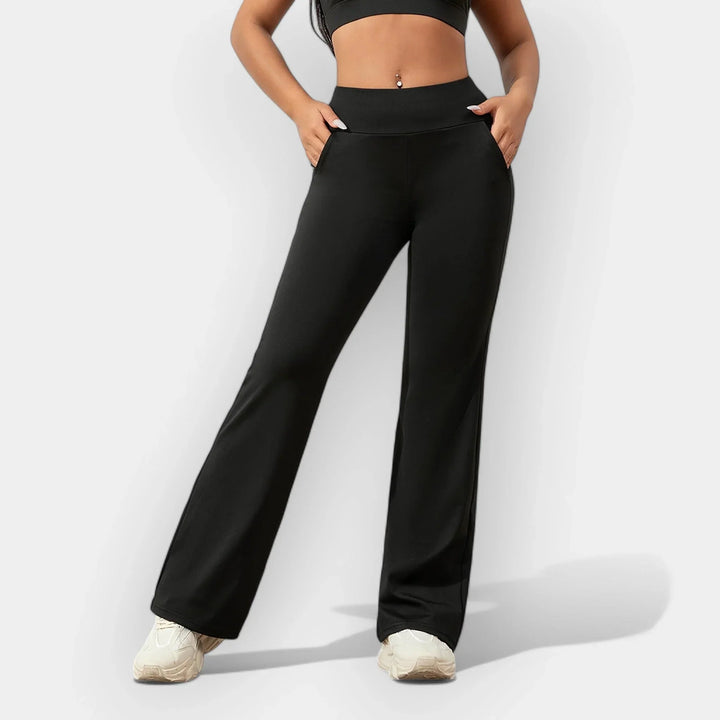 Mabel | Women's High Waist Flared Trouser with Side Pockets