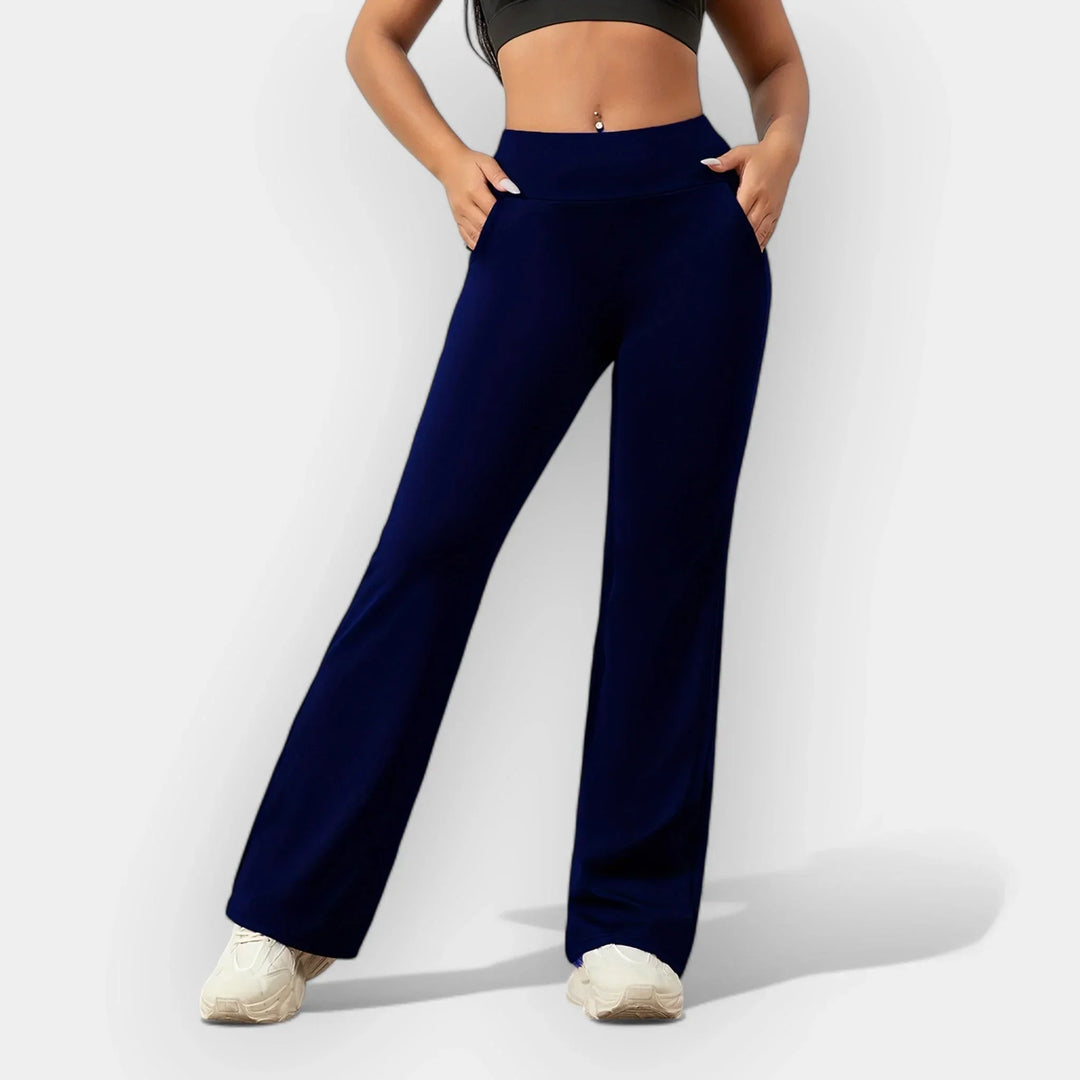 Mabel | Women's High Waist Flared Trouser with Side Pockets