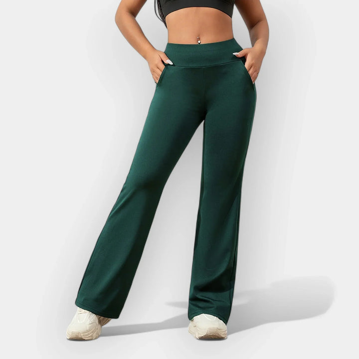 Mabel | Women's High Waist Flared Trouser with Side Pockets