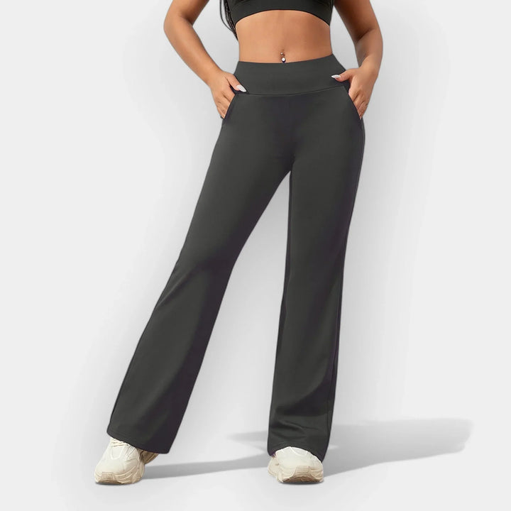 Mabel | Women's High Waist Flared Trouser with Side Pockets