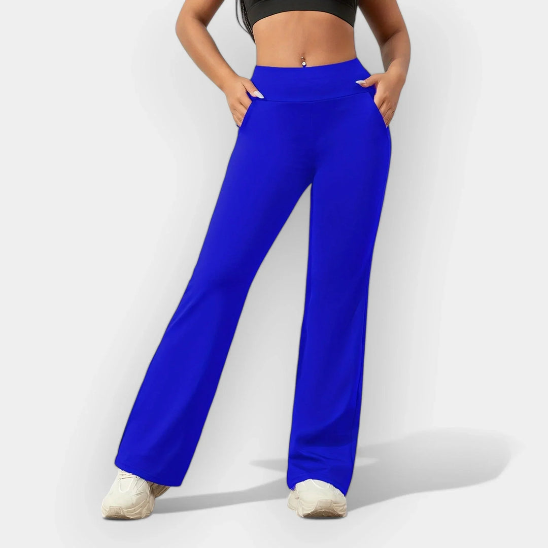 Mabel | Women's High Waist Flared Trouser with Side Pockets