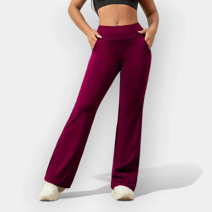 Mabel | Women's High Waist Flared Trouser with Side Pockets