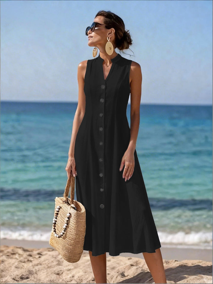 Naira | Sleeveless V-Neck Long Dress