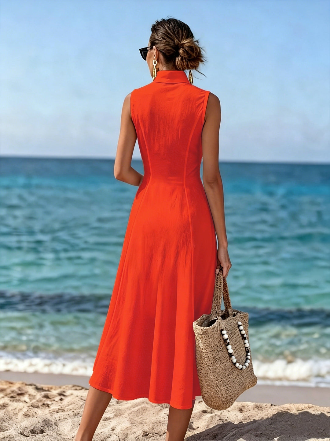 Naira | Sleeveless V-Neck Long Dress