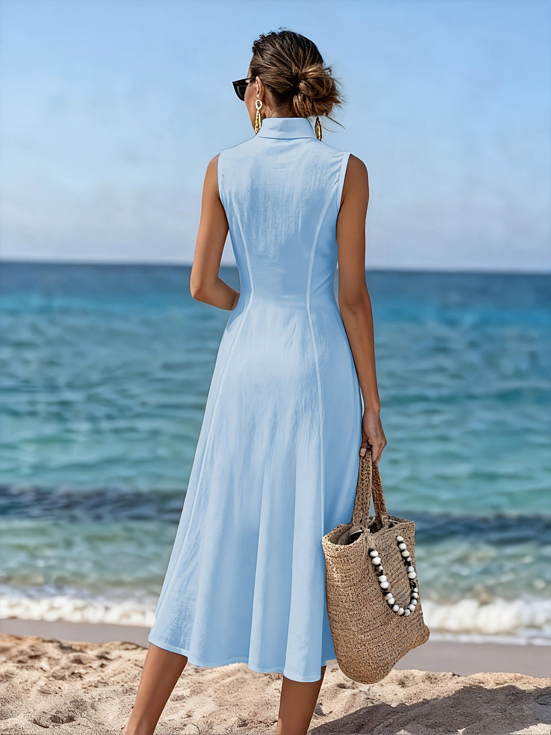 Naira | Sleeveless V-Neck Long Dress