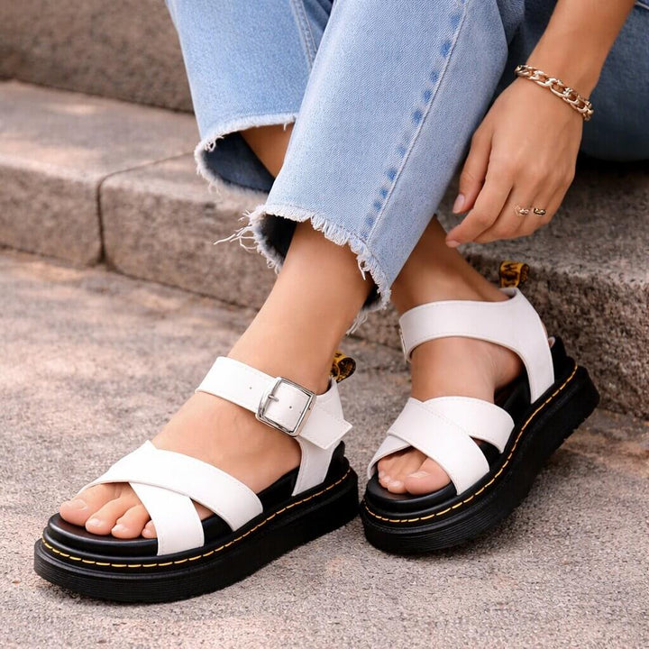 Megan | Women's Platform Orthopaedic Sandals with Buckle Strap