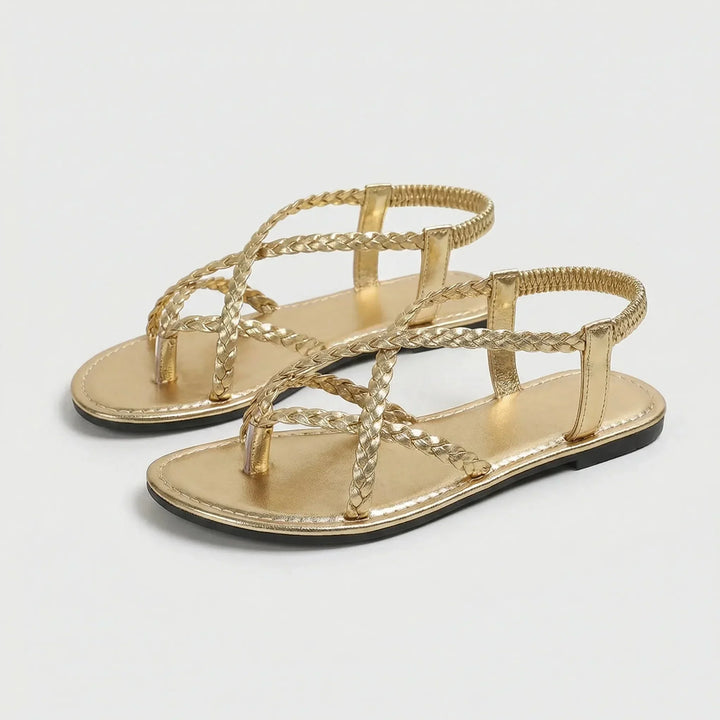 Millicent | Women's Braided Flat Sandals with Ankle Strap