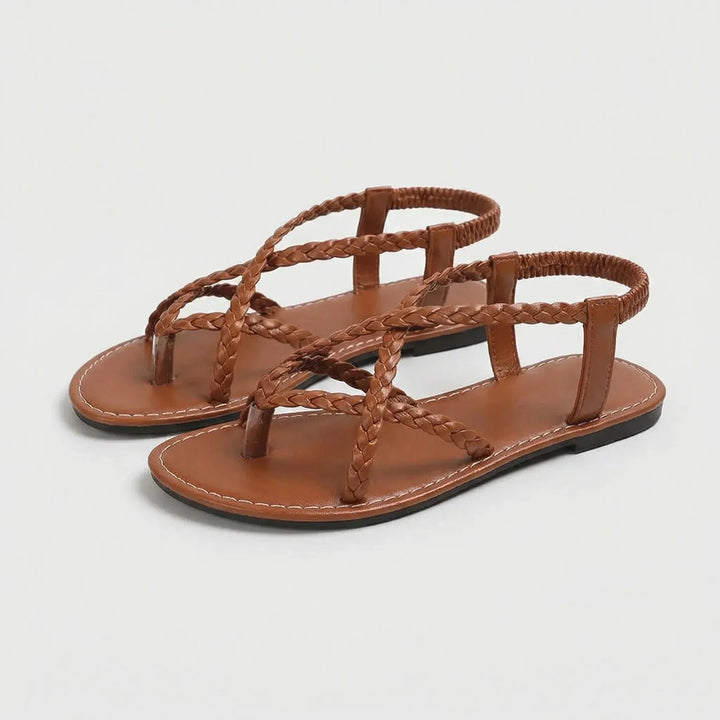 Millicent | Women's Braided Flat Sandals with Ankle Strap