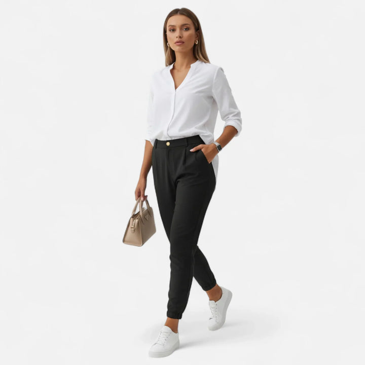 Millicent | Women's Slim Fit Trouser with High Waist and Button Fly