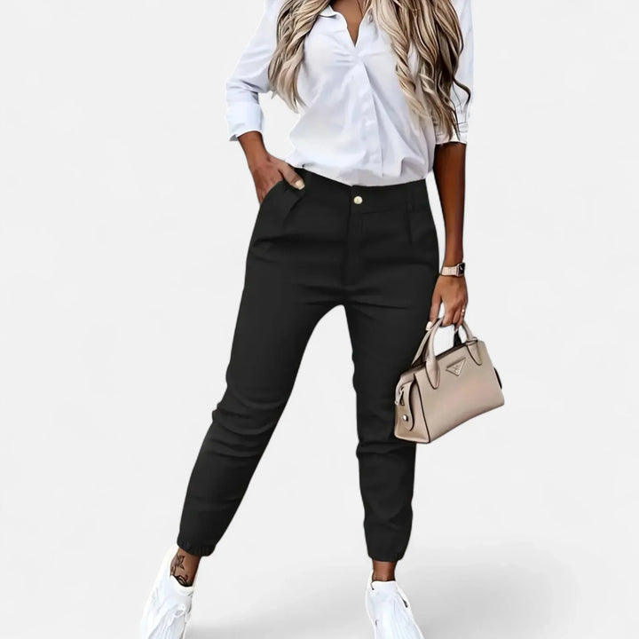 Millicent | Women's Slim Fit Trouser with High Waist and Button Fly