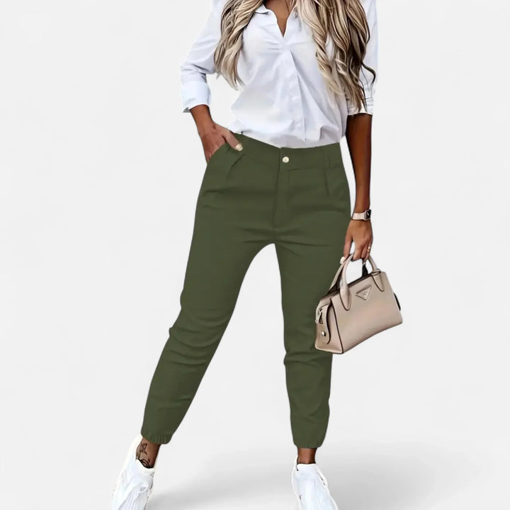 Millicent | Women's Slim Fit Trouser with High Waist and Button Fly