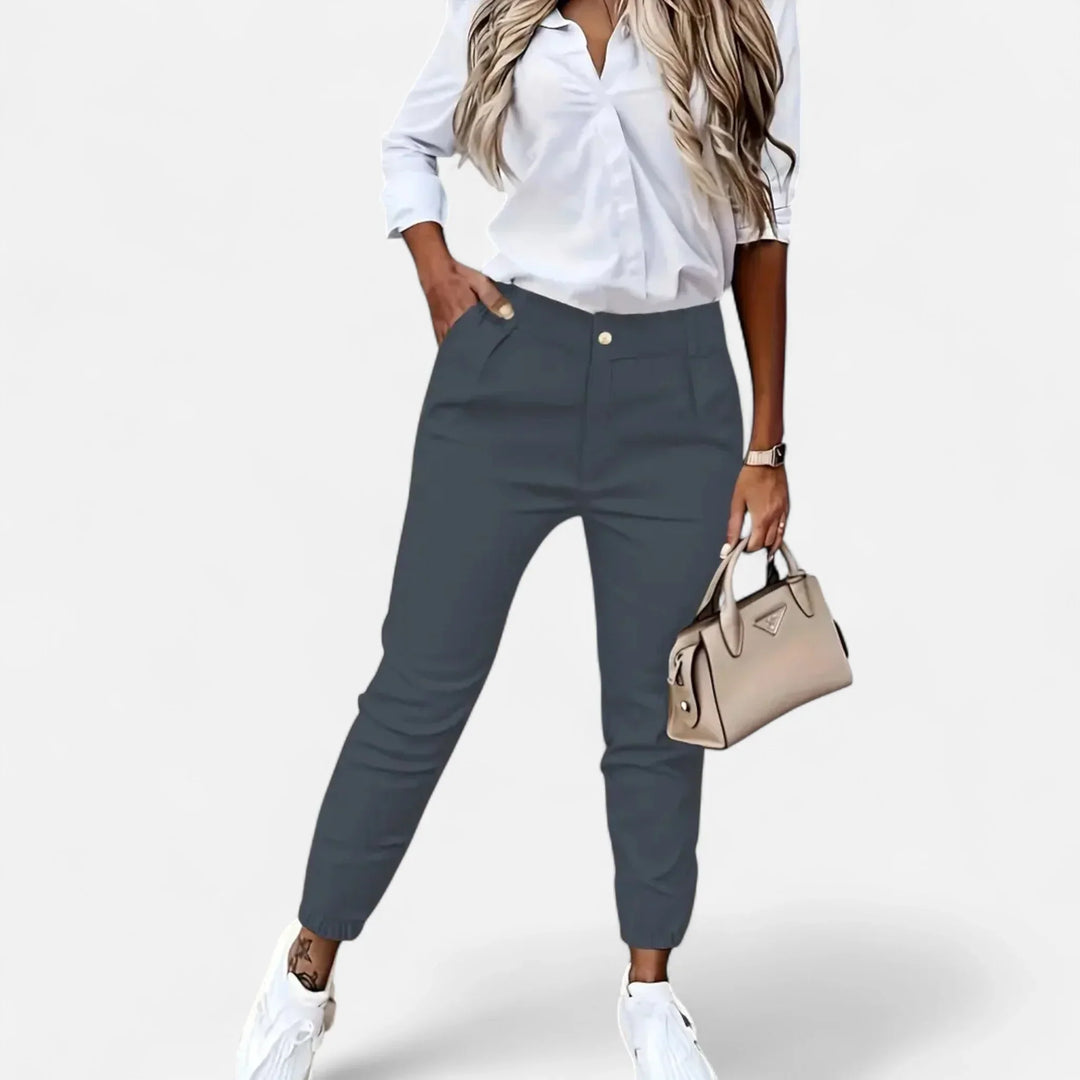 Millicent | Women's Slim Fit Trouser with High Waist and Button Fly