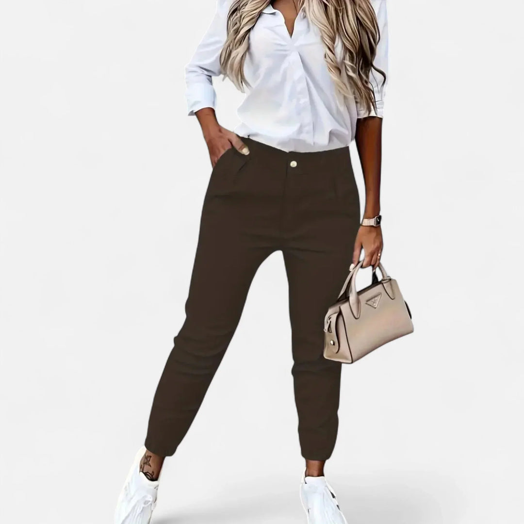 Millicent | Women's Slim Fit Trouser with High Waist and Button Fly