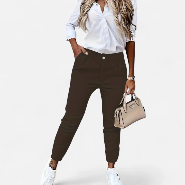 Millicent | Women's Slim Fit Trouser with High Waist and Button Fly