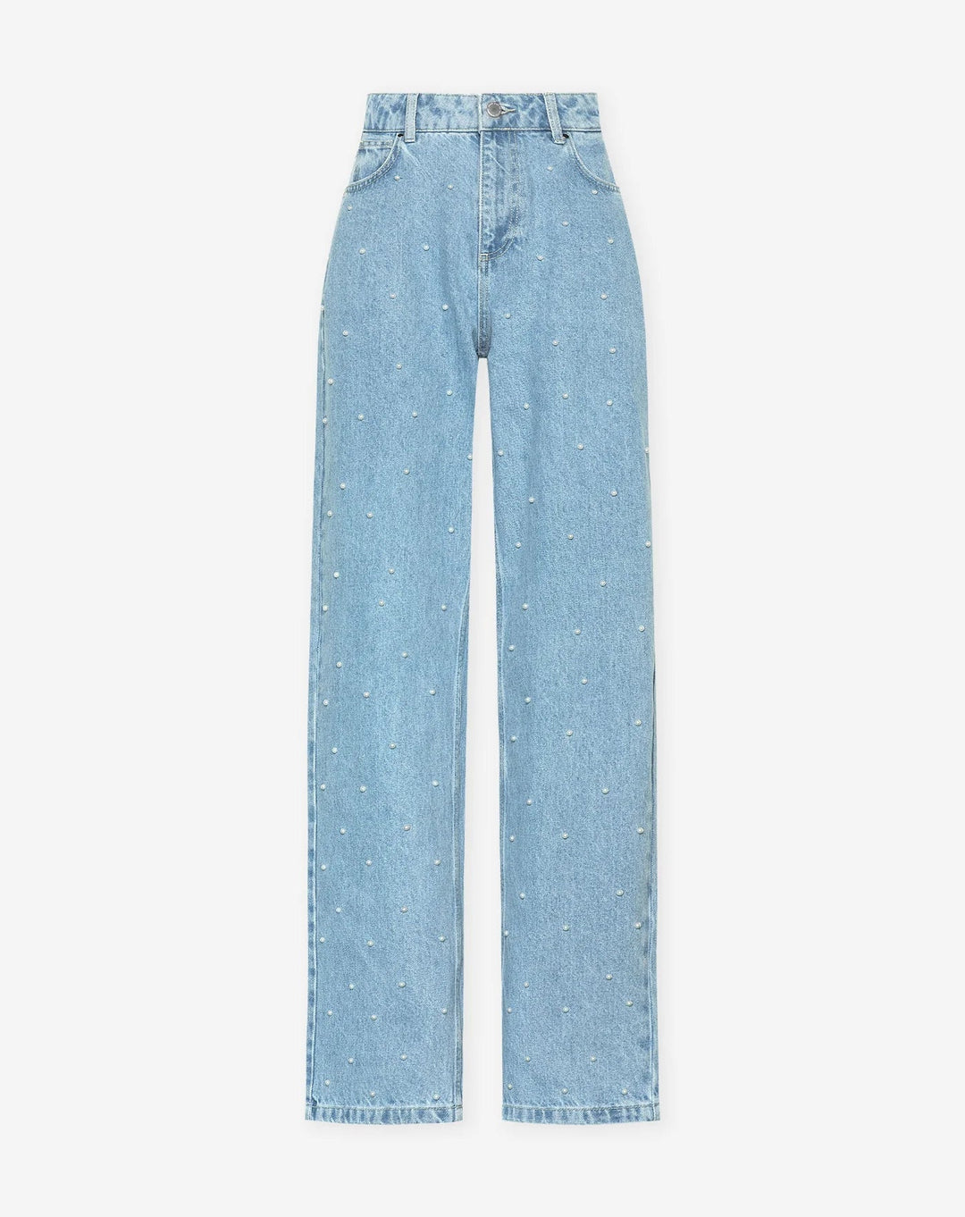 Olivia | Women's Straight Leg Jeans with Rhinestone Stripe