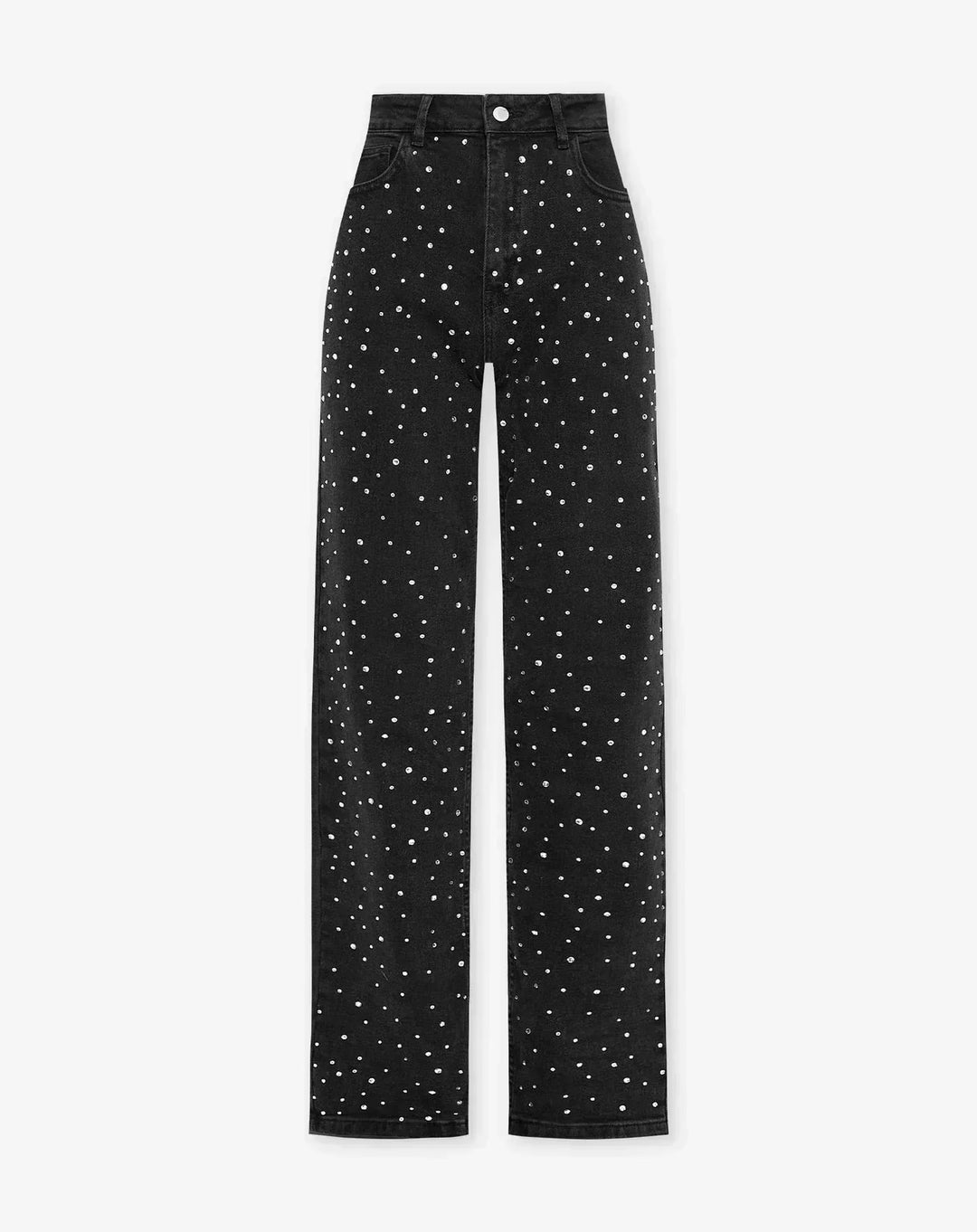 Olivia | Women's Straight Leg Jeans with Rhinestone Stripe