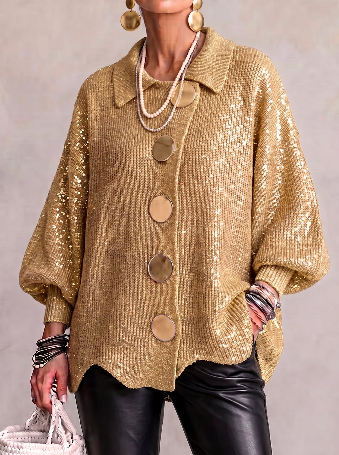 Ichelle | Oversized Sequin Blouse