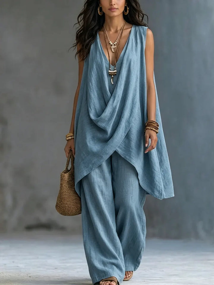 Geneviève Complete — Wide Draped Trousers