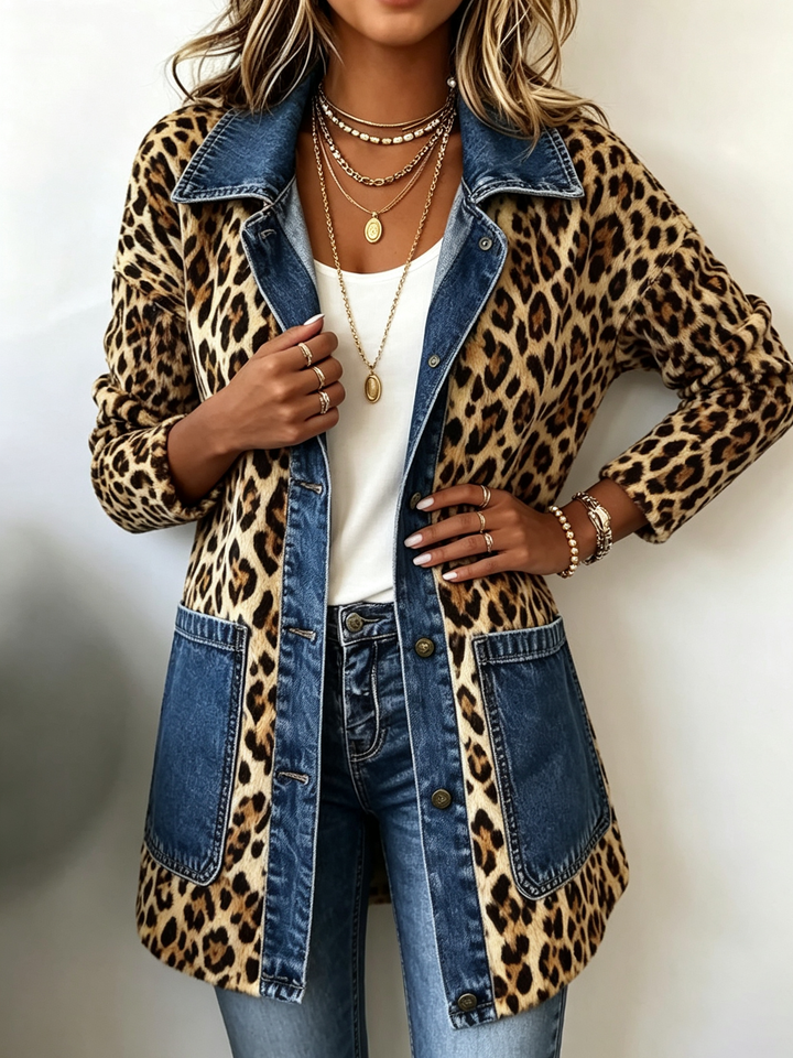 Liana – Long Leopard Print Fabric Jacket