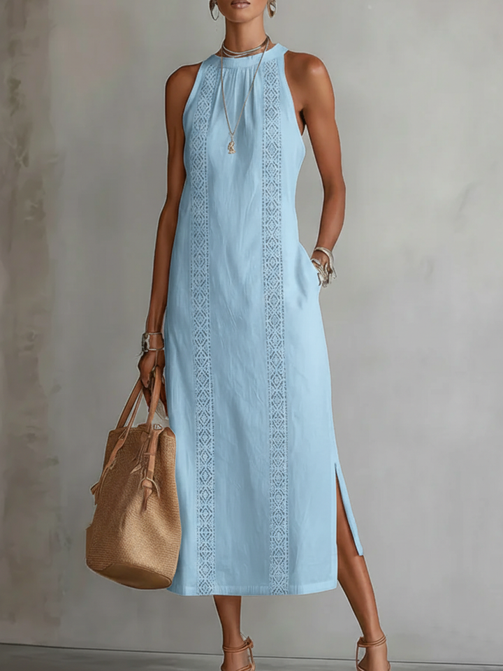 Jimena | Relaxed Mandarin Collar Midi Dress