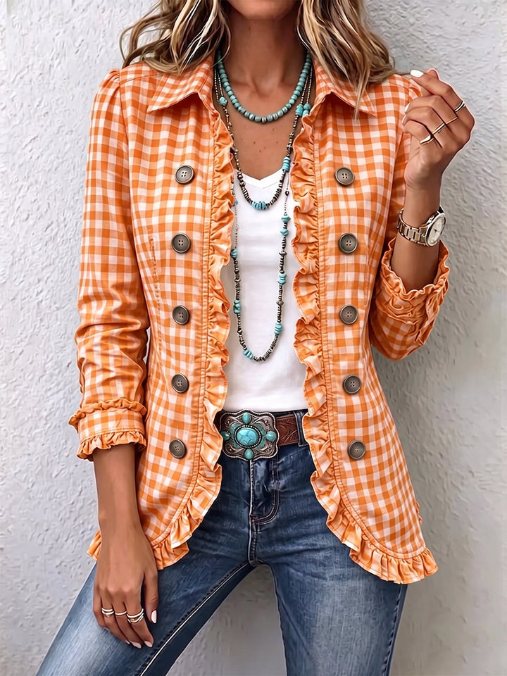 Zelda – Gingham Frill Jacket