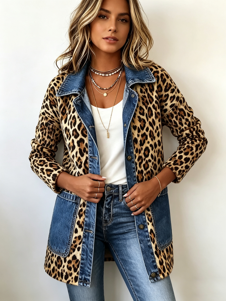 Liana – Long Leopard Print Fabric Jacket