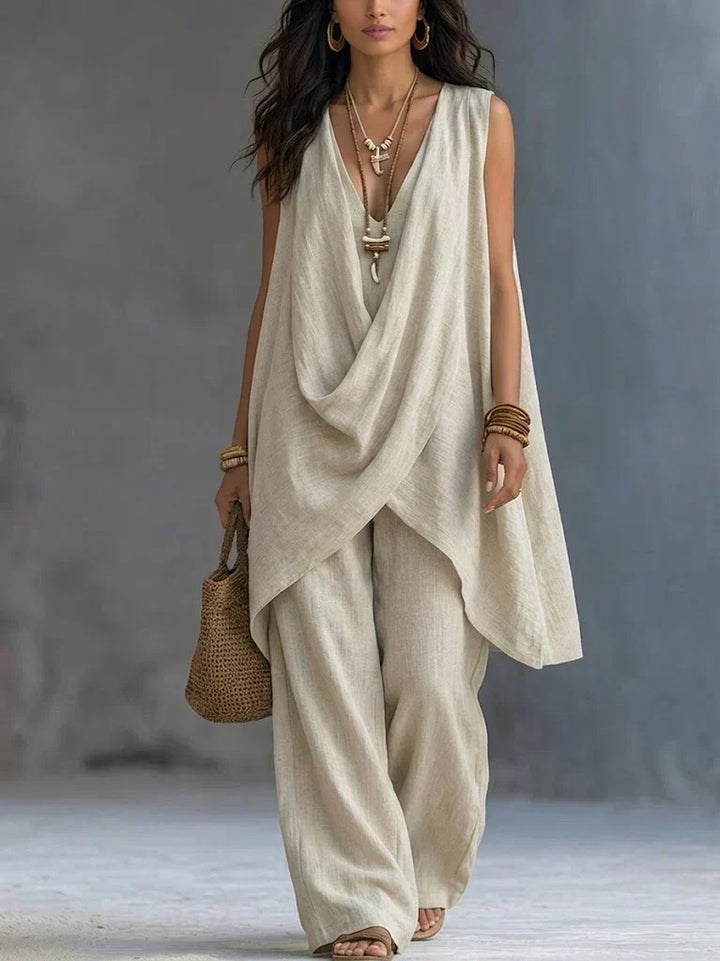 Geneviève Complete — Wide Draped Trousers