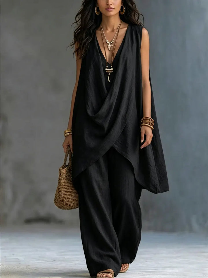 Geneviève Complete — Wide Draped Trousers