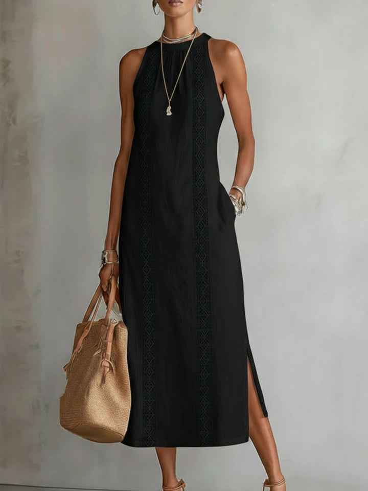 Jimena | Relaxed Mandarin Collar Midi Dress