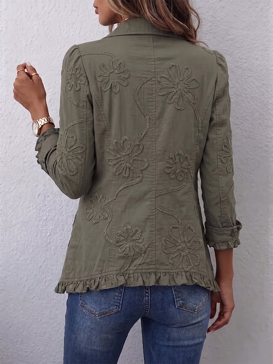 Aurélie | Embroidered Jacket with Ruffles
