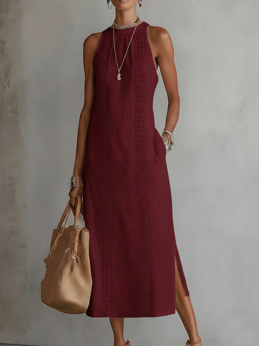 Jimena | Relaxed Mandarin Collar Midi Dress