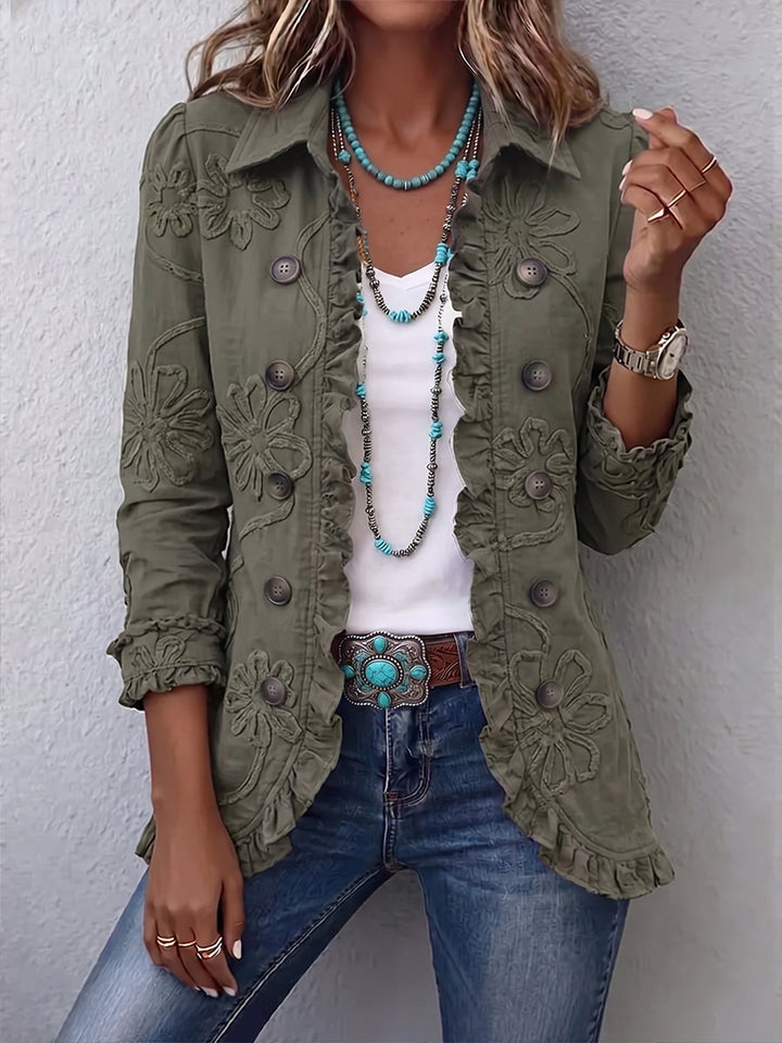 Aurélie | Embroidered Jacket with Ruffles