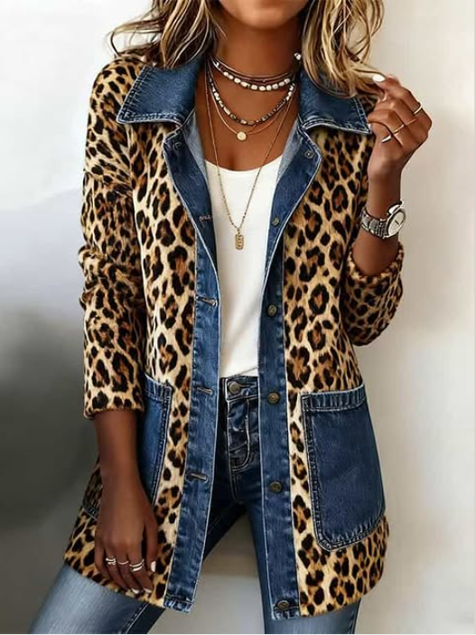 Liana – Long Leopard Print Fabric Jacket